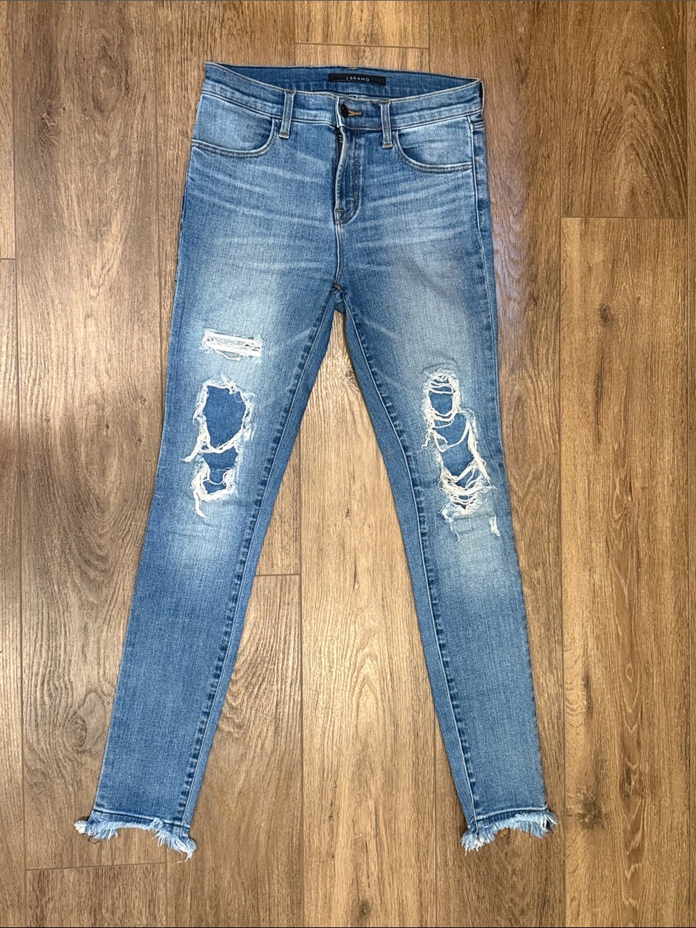 J Brand Light Blue Distressed Skinny Jeans